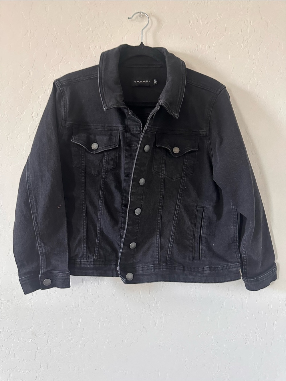 Tahari Men's Black Denim Shirt Jacket